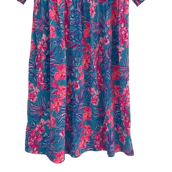 Lilly Pulitzer Orchid Oasis Delaney Dress Pleated Puff Sleeve Sundress - Picture 6 of 16